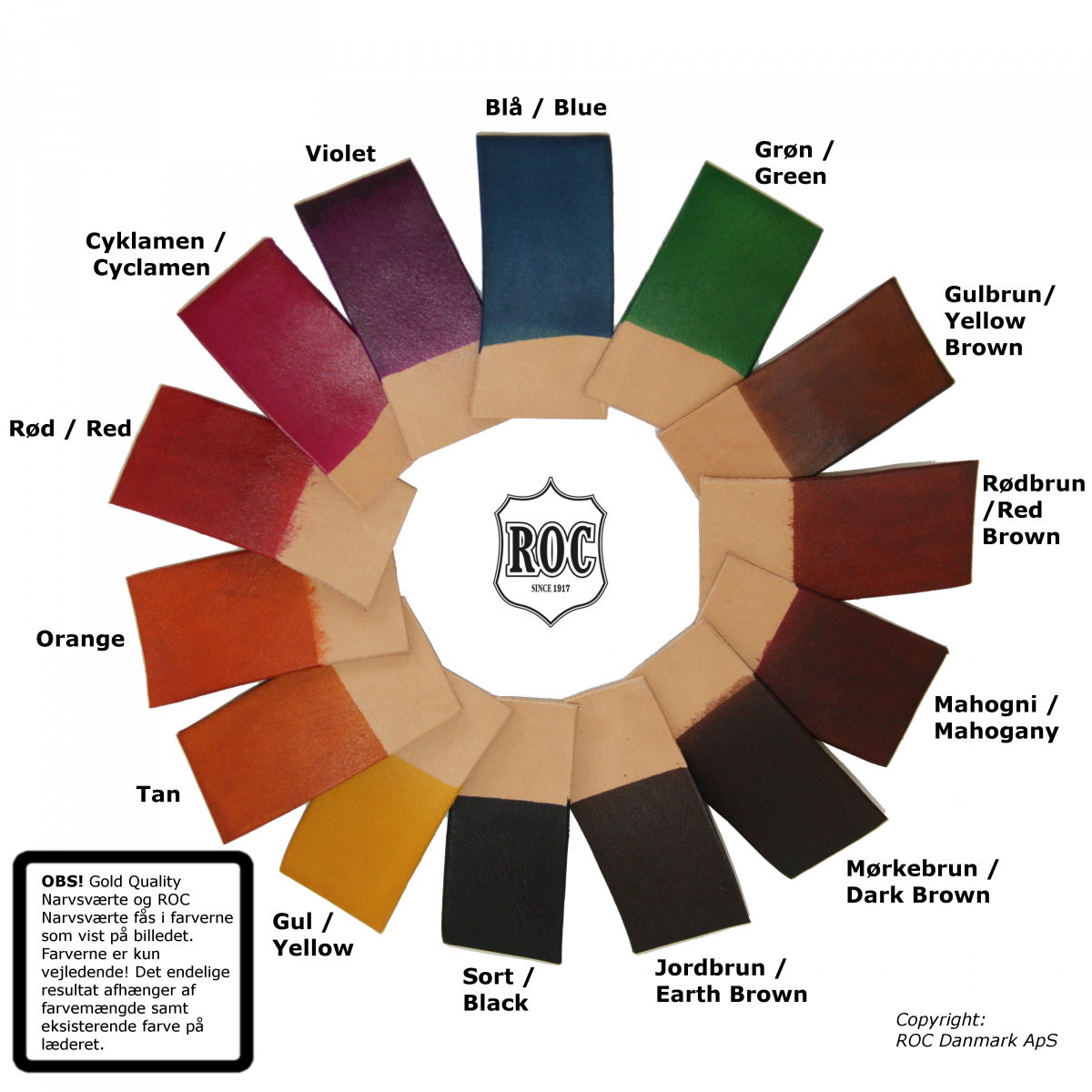 Danish Leather Dye w/alcohol ROC Color/dye for leather Leather